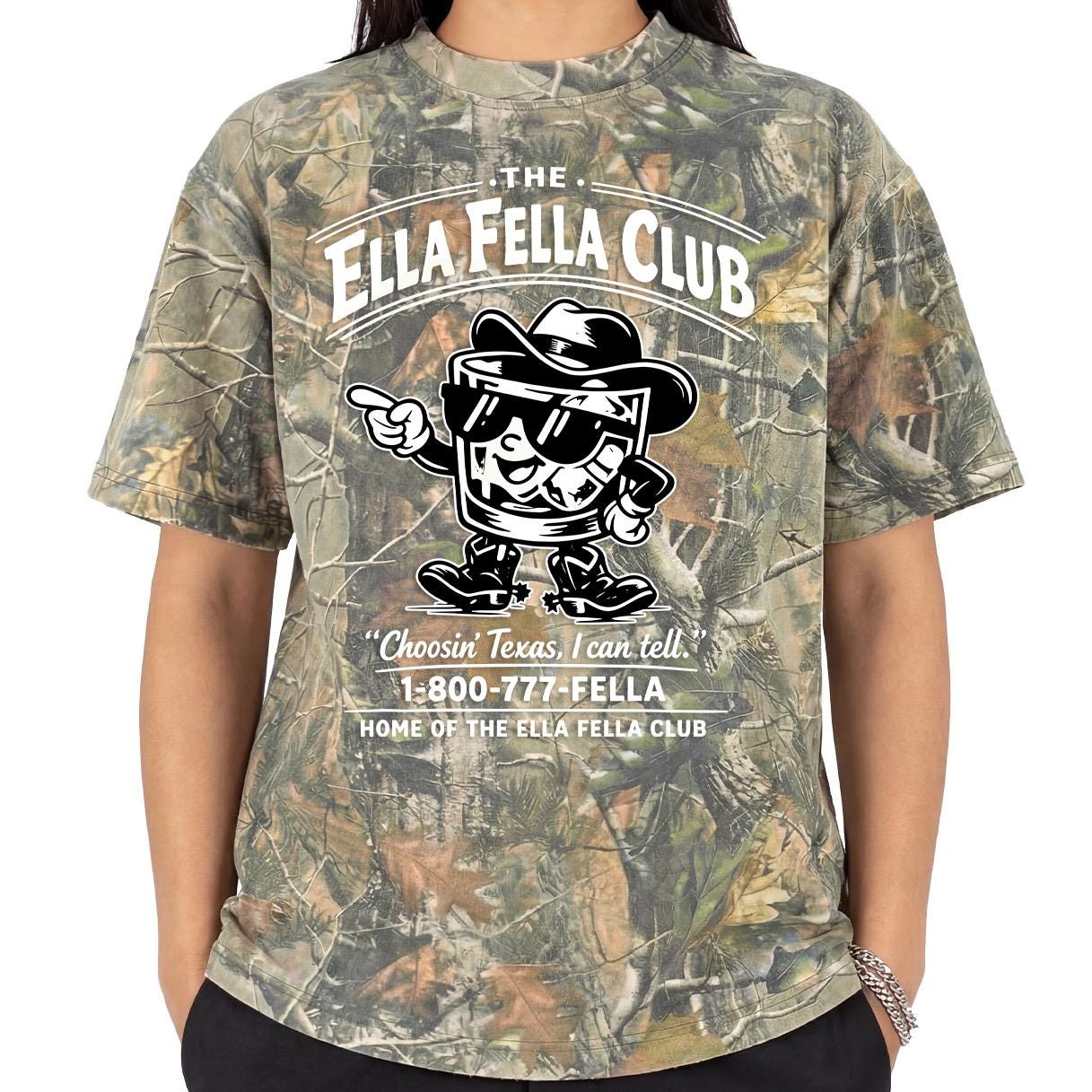 The Ella Fella Club 1-800 Tree Camouflage T-Shirt