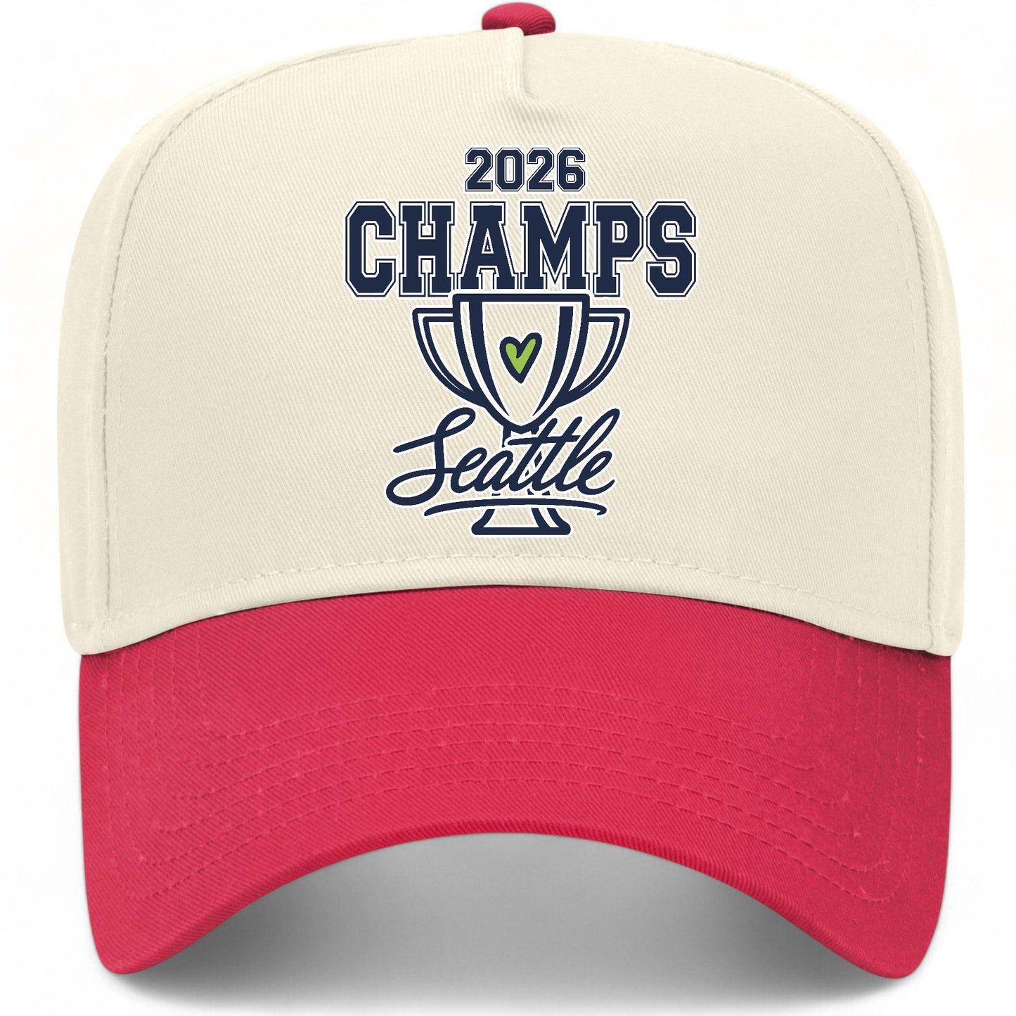 Seattle Football 2026 Champions Go Heart Hat