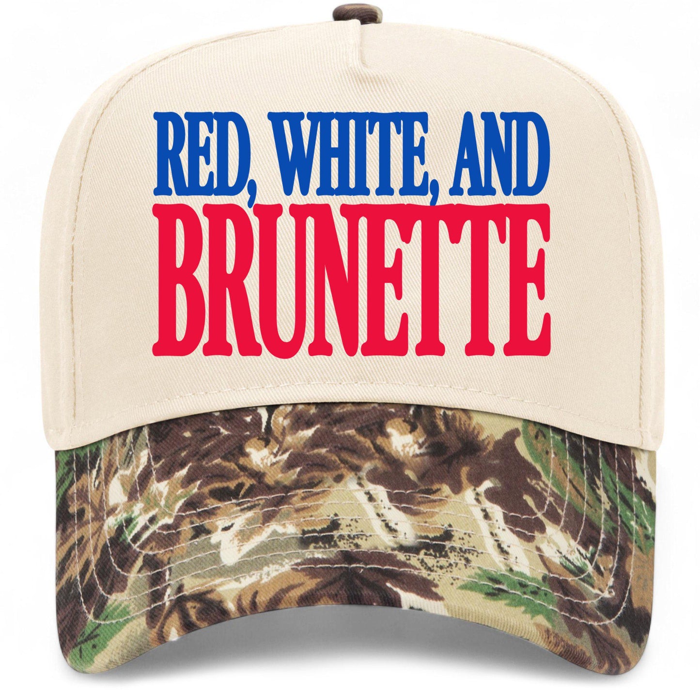 Red, White, and Brunette Hat