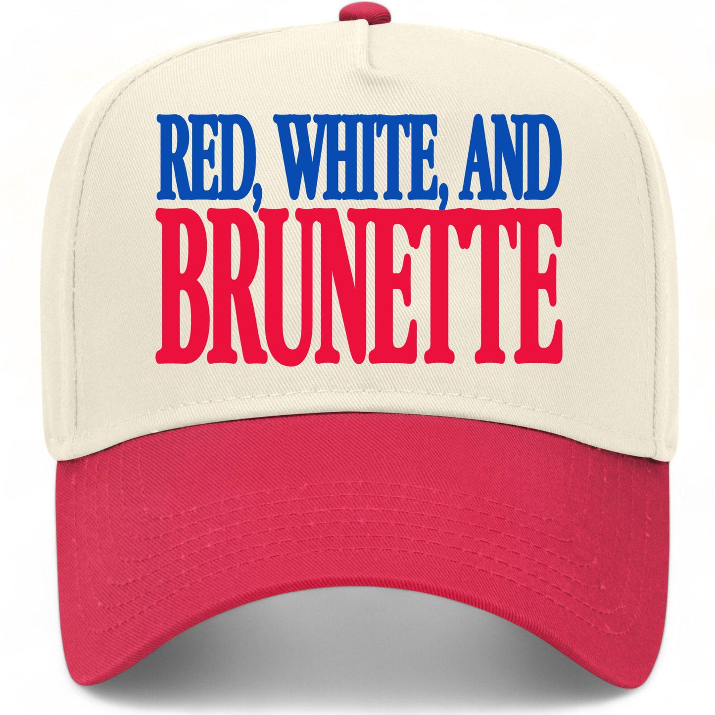 Red, White, and Brunette Hat