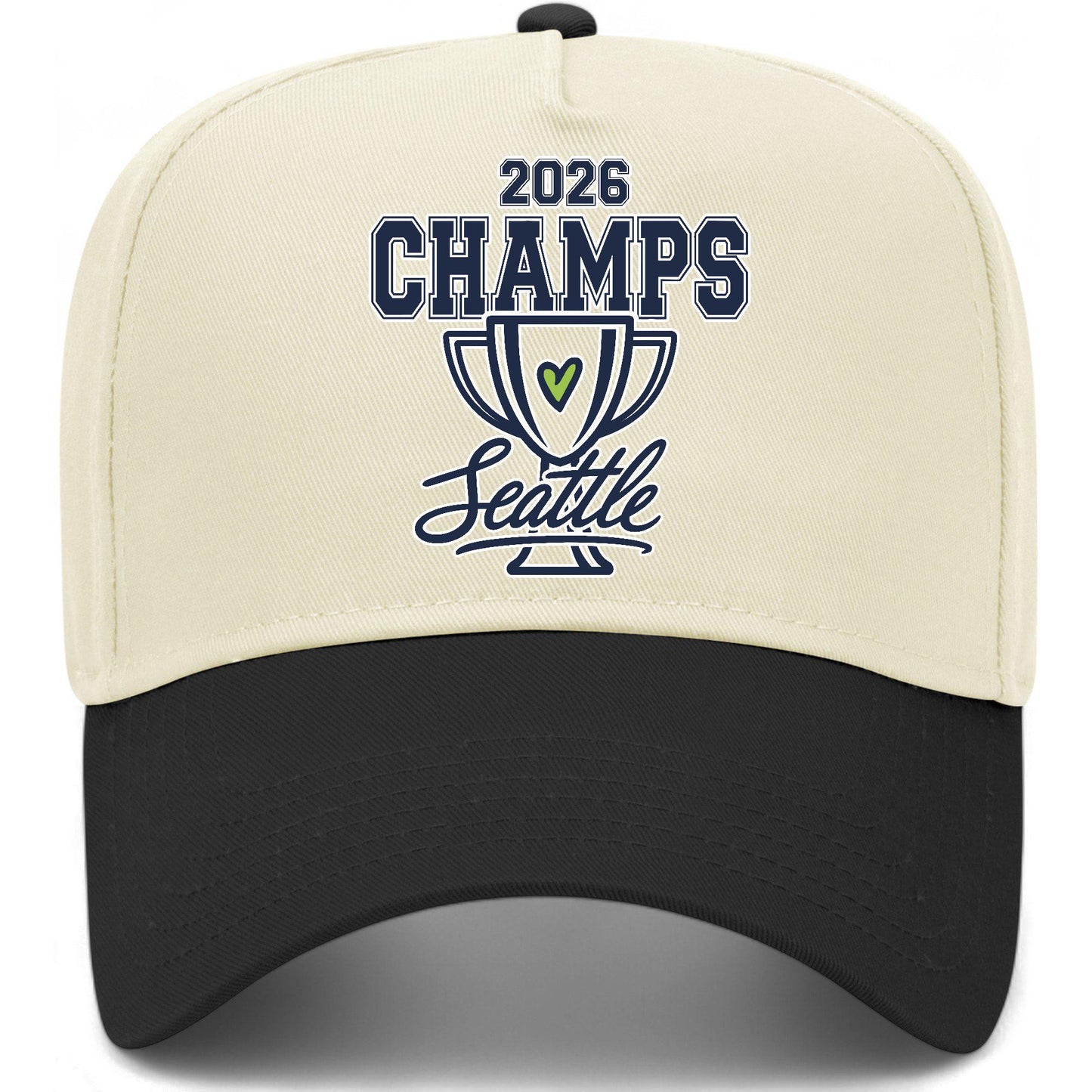 Seattle Football 2026 Champions Go Heart Hat