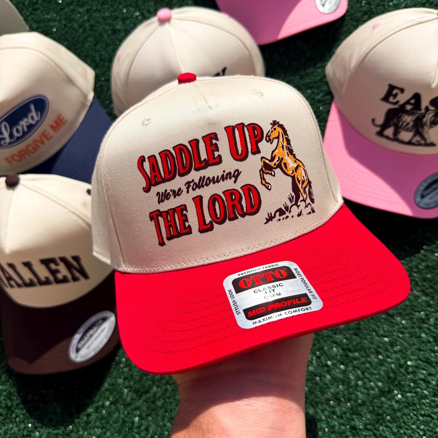 Wholesale: Saddle Up We're Following The Lord Hat | Discounted Hat Bundles | Trending and In Demand Hats for Businesses & Boutiques