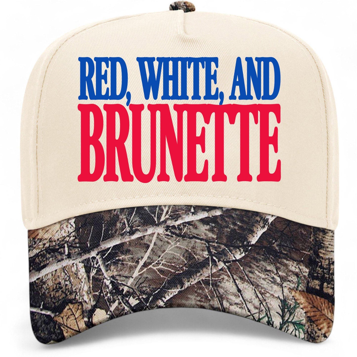 Red, White, and Brunette Hat