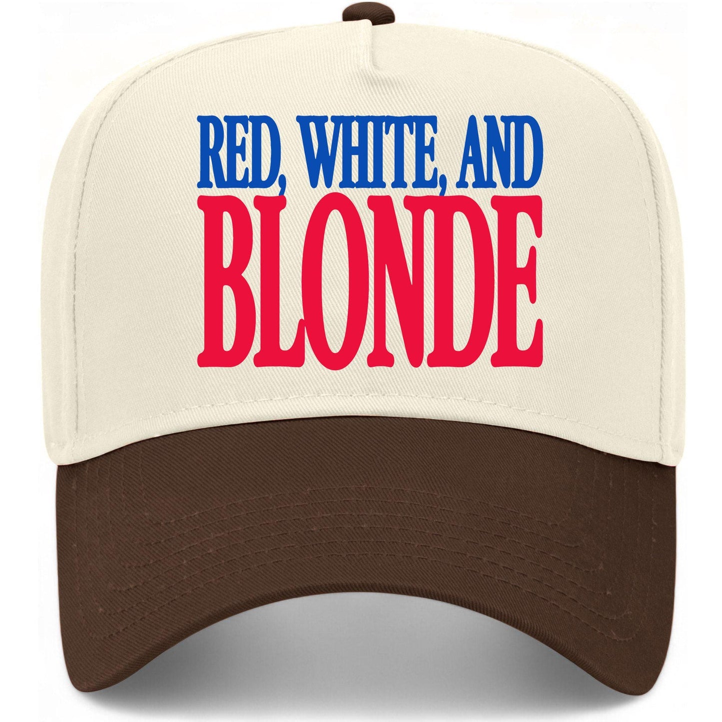 Red, White, and Blonde Hat