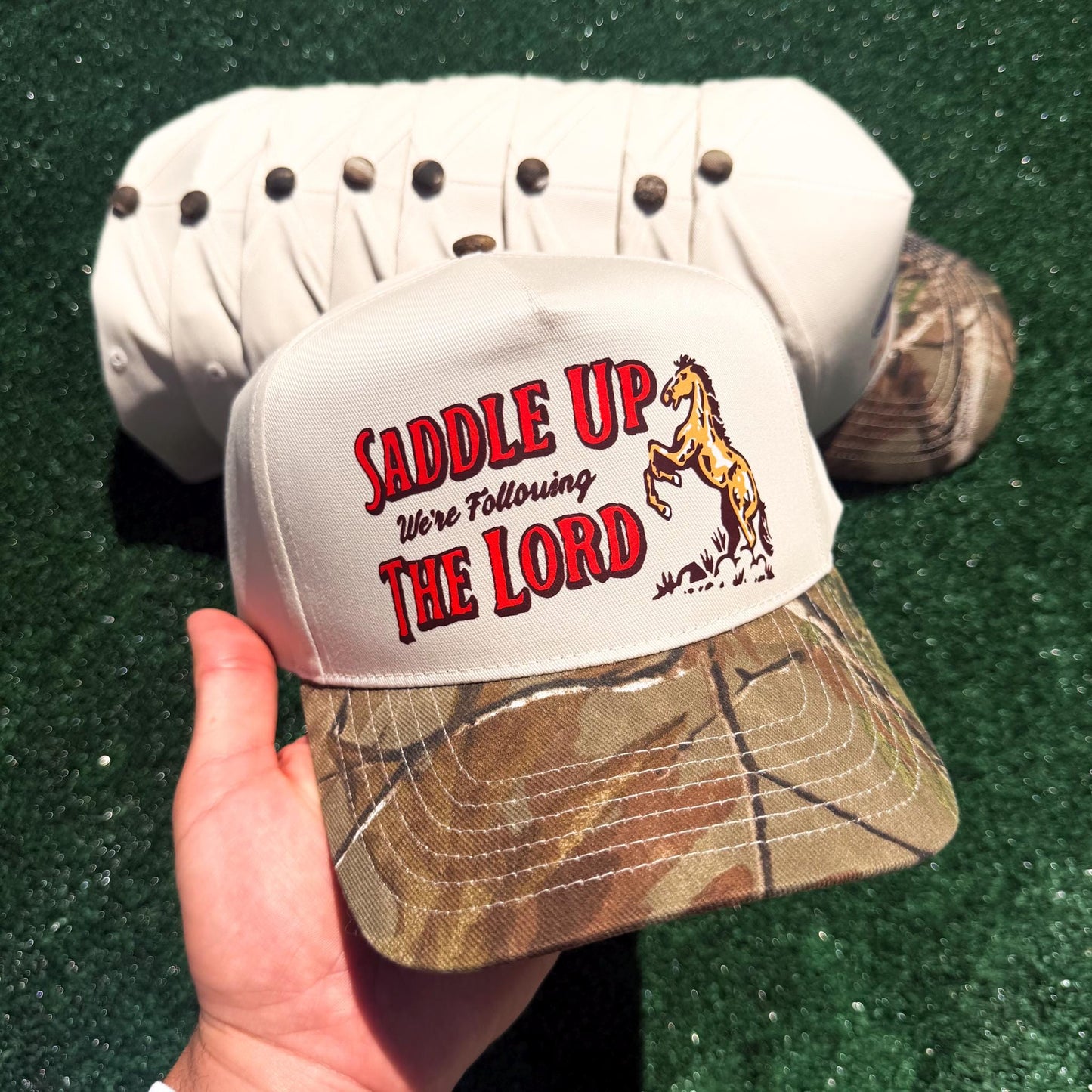Wholesale: Saddle Up We're Following The Lord Hat | Discounted Hat Bundles | Trending and In Demand Hats for Businesses & Boutiques