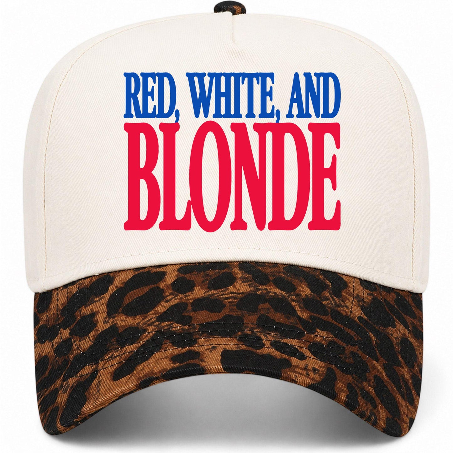 Red, White, and Blonde Hat